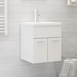 vidaXL Omarica za umivalnik z vgradnim umivalnikom visok sijaj bela, (20622279) Cene