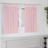 vidaXL Zavjese sa zavjesama 2 pcs Bebe ružičasta Poliester | shoptok.hr