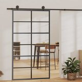  Klizna vrata od stakla ESG i aluminija 102 x 205 cm crna | shoptok.hr