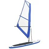 Daska za veslanje stojeći na napuhavanje s jedrom plavo-bijela