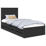 Konstrukcija postelje Črna 90 x 190 cm Inženirsko leseno, (5000121268) | Shoptok.si