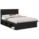  Konstrukcija postelje Črna 150 x 200 cm Masivno borovo les, (5000104470) | Shoptok.si