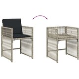 vidaXL Vrtni stoli z blazinami 4 kosi svetlo siv poli ratan | Shoptok.si