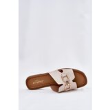 EVENTO Ladies Flat Slippers With Decorative Detail Beige Amiresna | shoptok.hr