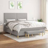 Box spring postelja z vzmetnico svetlo siva 180x200 cm blago, (20899092) | Shoptok.si