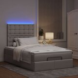  Otomanski okvir kreveta s madraca smeđesivi 120x200cm tkanine | shoptok.hr