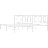  Metalni okvir za krevet s uzglavljem bijeli 193x203 cm | shoptok.hr