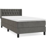 Box spring krevet s madracem tamnosivi 90x190 cm baršunasti | shoptok.hr