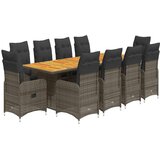  11-dijelni vrtni bistro set od poliratana s jastucima sivi | shoptok.hr