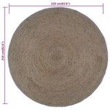 Ručno rađeni tepih od jute okrugli 210 cm sivi | shoptok.hr