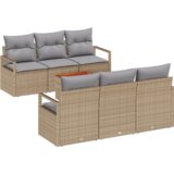  7-dijelni set vrtne sofe s jastučićima bež poli ratan akacija | shoptok.hr