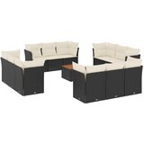 13-dijelni set vrtnih sofa s jastucima poliratan crni | shoptok.hr