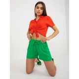 Fashion Hunters Green summer casual shorts with lace FRESH MADE