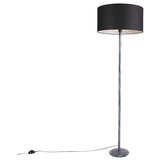 QAZQA Stoječa svetilka siva s črno senco 50 cm - Simplo Cene