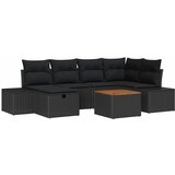  Sjedeća garnitura za vrt 7 kom. Crna poliratan 264 x 154 x 85 cm | shoptok.hr