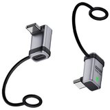INF 240W USB-C moški na moški 3D adapter pod pravim kotom - 120Gbps prenos podatkov (2 kosa) Silver, (5000291498) | Shoptok.si