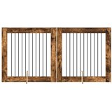  Vrata za pse z stojali 2 pcs Dimljen hrast 100 x 100 cm, (5000232680) | Shoptok.si