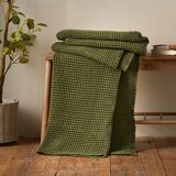 Pineapple Elephant Zelena bombažna odeja 150x200 cm Jaipur Chunky Waffle – | Shoptok.si