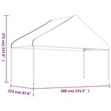 vidaXL Paviljon s streho bel 13,38x5,88x3,75 m polietilen | Shoptok.si