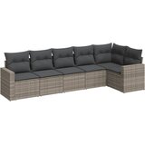  6-dijelni set vrtnih sofa od poliratana s jastucima sivi | shoptok.hr