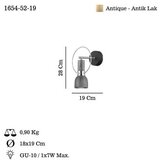 Opviq Zidna lampa Ispod 52-19, 10x10x3cm, 28cm, IP20, Šarena | Eponuda.ba