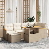 vidaXL 7-dijelni set vrtnih sofa od poliratana s jastucima bež | shoptok.hr