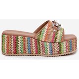 Boto Wedge Sandals For Women With Braiding And Decoration Multicolor Isolene | Shoptok.si