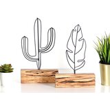 Atelier Del Sofa set dekorativnih figura Cactus Feather, 16x24 & 16x30 cm , 2 komada, Crna Cene