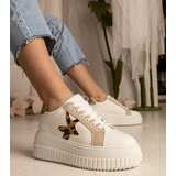 D/CEO marka niezdefiniowana White-beige sneakers decorated with glitter and a star Taleda | ePonuda.com