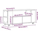 vidaXL TV omarica s kolesi starinski les 102x34,5x43 cm inženirski les | Shoptok.si