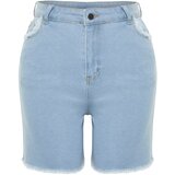 Trendyol Curve Light Blue Pocket and Hem Tassel Detail Mini Denim Shorts Cijene
