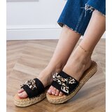 D/CEO Black espadrille slides with a bow Kartis | Shoptok.si