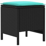  Vrtni otoman 2 Komad Crna i Tirkizna 38 x 38 x 45 cm PE ratan | shoptok.hr