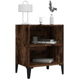  Noćni ormarić s metalnim nogama dimljeni hrast 40 x 30 x 50 cm | Eponuda.ba
