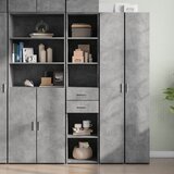 vidaXL Visoka omara betonsko siva 40x42,5x185 cm inženirski les Cene