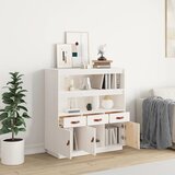  Visoka komoda bijela 100 x 40 x 108,5 cm od masivne borovine | shoptok.hr