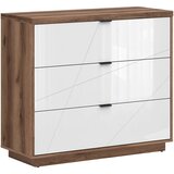 XORA komoda, barve hrasta, bela, visoki sijaj | Shoptok.si