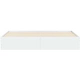vidaXL Posteljni okvir s predali bel 160x200 cm inženirski les | Shoptok.si