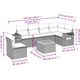  7-dijelni set vrtnih sofa s jastucima bež od poliratana | shoptok.hr