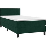 Box spring krevet s madracem tamnozeleni 100x200 cm baršunasti | shoptok.hr