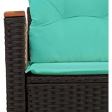  Vrtna sofa s jastucima za 2 osobe crna poli ratan - Crna 1 bez spremišta | shoptok.hr