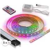  SET 1x LED RGBW traka DIGITAL LED/16,5W/230V 5 m + 5x ugradni profil 1 m + daljinski upravljač Cene