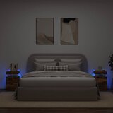  Noćni ormarići s LED svjetlima 2 kom dimljeni hrast 35x39x55 cm | Eponuda.com