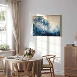  Slika - Landscape with Trees in Illustrative Style Fairy-Tale Blue Forest 90x60 U prirodnom drvenom okviru | shoptok.hr