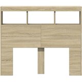 Ormarić za uzglavlje s LED svjetlima boja hrasta 120x17x102 cm | shoptok.hr
