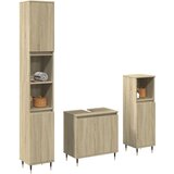 Maison Chic Kopalniški sestavi - Kopalniška garnitura 3-delna sonoma hrast inženirski les, (21787106) | Shoptok.si