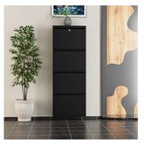 Hanah home Ormar za cipele Locking 4 Piece Metal Black | ePonuda.com