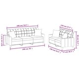  2-dijelni set sofa s jastucima crni od umjetne kože | shoptok.hr
