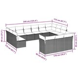 13-dijelni set vrtnih sofa s jastucima smeđi od poliratana | shoptok.hr