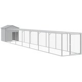  Kavez za kokoši s igralištem svjetlosivi 117x813x123 cm čelični | shoptok.hr